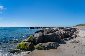 The Lighthouse Skagen Fyr at Grenen at the most northern tip of Denmark