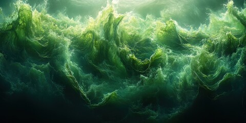 Fototapeta premium Surging ocean waves coastal region nature scene dramatic atmosphere aerial perspective serenity