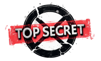 top secret label with transparent background png