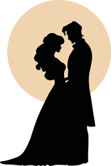 bride and groom silhouette, lovers silhouette, valentines day, wedding, love, proposals,