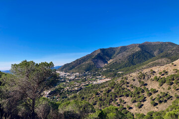 Landscape of Mijas and surrounding mountains, Andalusia, Malaga, Spain