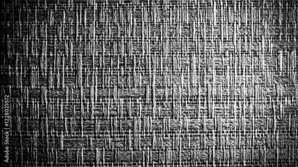 Poster artistic close-up of woven black fabric with visible threads forming a uniform, textured surface und