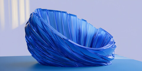 3d render of blue detailed shape. Dynamic futuristic background.
