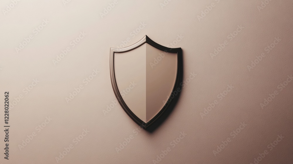 Fototapete Symbol of protection displayed on an elegant wall surface in a minimalist design setting. Generative AI