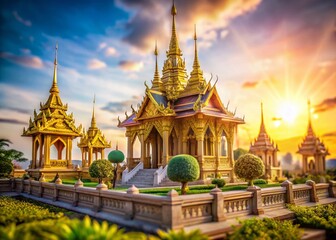 Fototapeta premium Majestic Thai Royal Crematorium Architecture: A Deep Focus Image