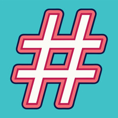 Obraz premium Hashtag Icon Vector Illustration - Social Media Symbol Design