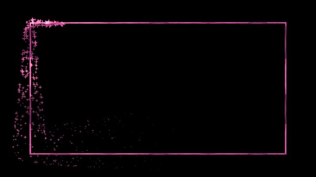 Pink stars in a pink rectangle Perfect for awards, certificates, or backgrounds for celebratory designs. 4k alpha channel