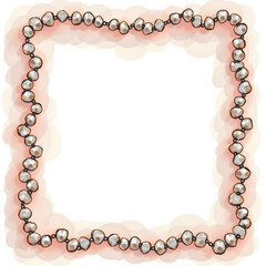 Fototapeta premium Pearl necklace frame with soft pastel background