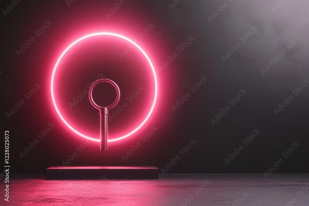 Poster a simple abstract design of a keyhole with faint glowing light inside, drawn with clean lines and so