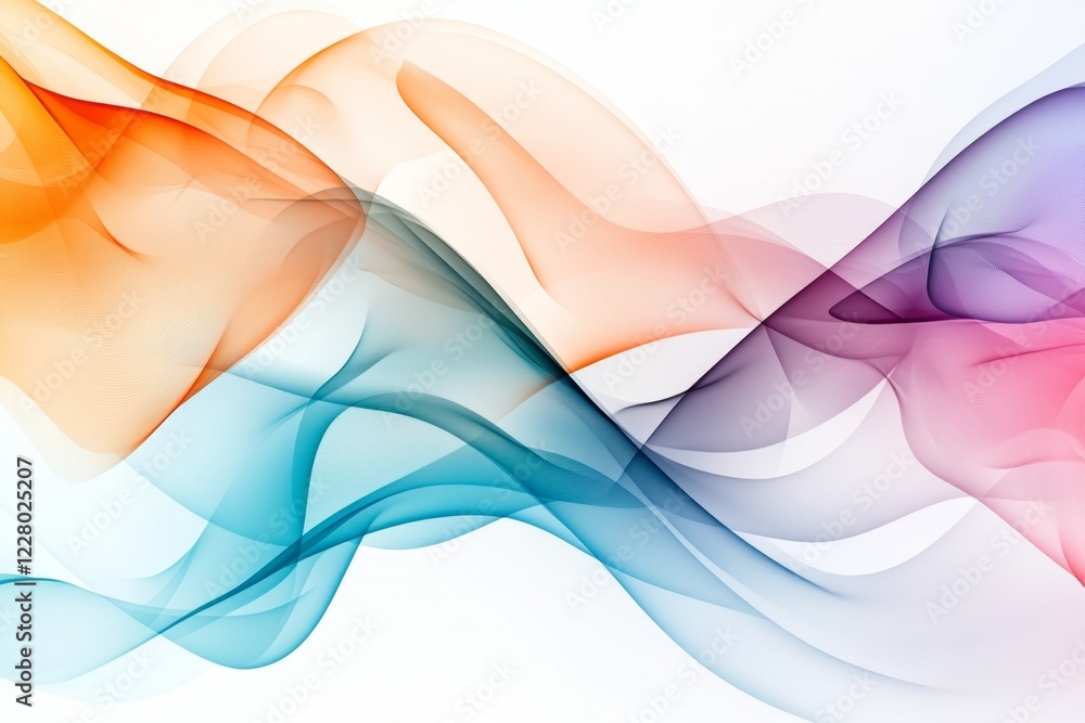 Aufkleber a simple abstract wave design, rendered in soft gradients, representing the concept of smooth fluenc