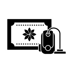 Carpet Cleaning – Carpet and Vacuum Cleaner Representing Deep Cleaning for Rugs. Vector illustration.