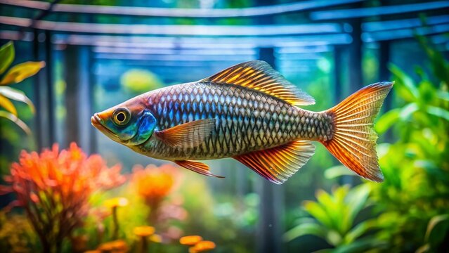 Metallic Sheatfish (Phalacronotus apogon) in Modern Aquarium Tank