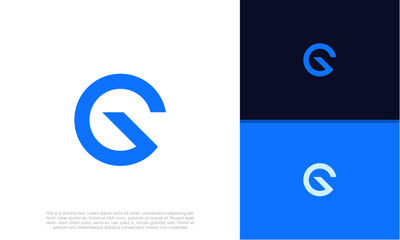Initials G logo design. Initial Letter Logo. Innovative high tech logo template.	
