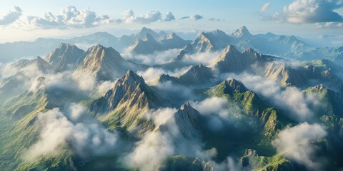 Fototapeta premium Breathtaking mountain landscape under a clear blue sky