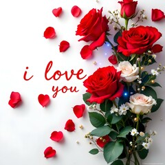 From the Heart A Stunning Arrangement of Red Roses Forming a Heart with &lsquo;I Love You&rsquo; Written in the Center A Beautiful and Meaningful Valentine&rsquo;s Day Gesture
