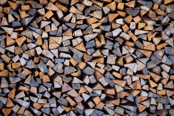 Firewood stack ready for cold weather