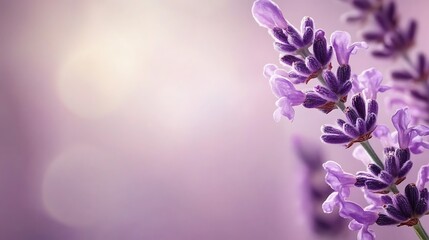 Fototapeta premium Delicate Lavender Blossoms Softly Illuminated