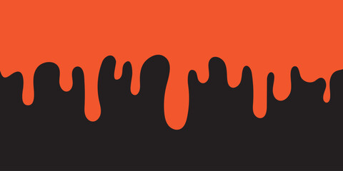 The paint is dripping. Vector illustration on transparent background. black paint is editable.