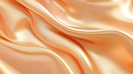 Obraz premium Golden Silk Draped Fabric Smooth Waves Texture