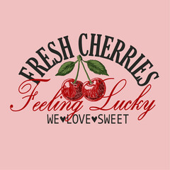 summer fruit food fashion. cherries graphics. girls graphics design.  sketch. fashion graphic. vintage retro prints. print design. typography t shirt design. t-shirt prints.