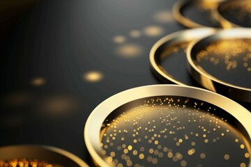 Elegant Black and Gold Abstract Fluid Waves with Shimmering Metallic Texture for Luxury, Modern Glamour, and High-End Design Backgrounds