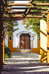entrance to the church in the garden