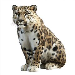 Naklejka premium leopard in front of white background shot