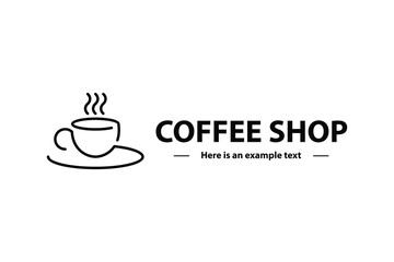Line art style cup logo design for coffee shop logo