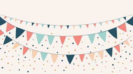 Colorful Birthday Party Garland Decoration Vector Illustration