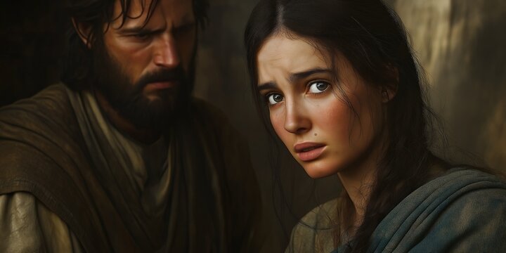 Cinematic Portrait of Abigail: A Wise and Discerning Woman Who Prevented David's Rash Actions and Became His Wife
