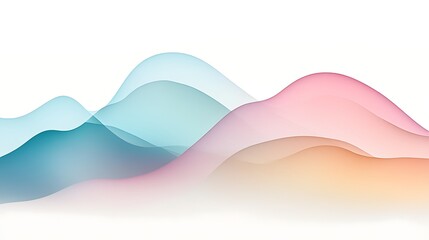 Fototapeta premium Abstract Pastel Wave Mountainscape Digital Art