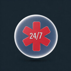 Fototapeta premium 24/7 Emergency symbol.