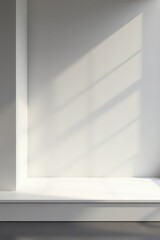 Fototapeta premium White exhibition bar, smooth surface, subtle lighting, smooth, promotional