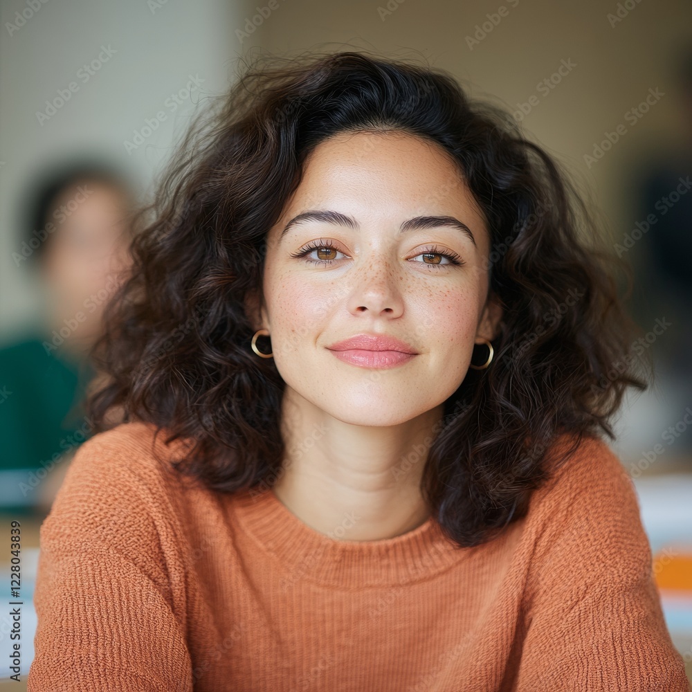 Poster modern meeting space dynamics latina, 35, plus-size facilitator guides emotional intelligence worksh