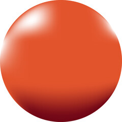 A glossy orange sphere with light reflections and shading giving it a three-dimensional appearance.