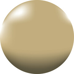 A glossy beige sphere with light reflections and shading giving it a three-dimensional appearance