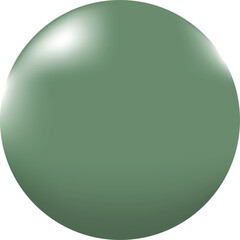 A glossy green sphere with light reflections and shading giving it a three-dimensional appearance.