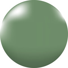 
A glossy green sphere with light reflections and shading giving it a three-dimensional appearance.