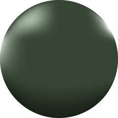 A glossy green sphere with light reflections and shading giving it a three-dimensional appearance.
