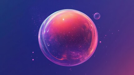 Fototapeta premium Glowing sphere, cosmic dust, abstract background, digital art, science fiction