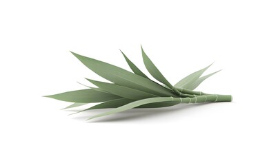 Fototapeta premium Green bamboo stems isolated on white background, 3D render