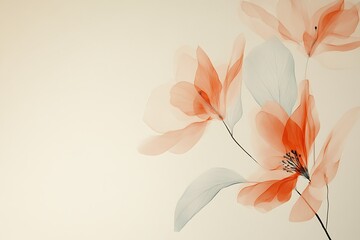 Delicate orange flowers on a light background