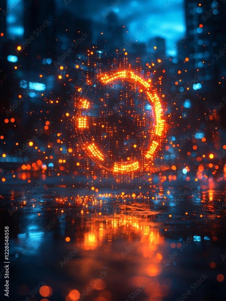 Poster glowing clock shaped progress bar visualizing time s progression and transformative momentum