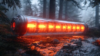 Glowing Red Progress Bar Filling with Futuristic Gaming Health Meter Concept