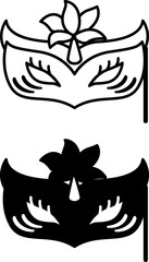 Fototapeta premium Carnival Mask Icons. Black and White Vector Icons. Eye Wear Item, Festival Accessory. Brazilian Carnival Concept