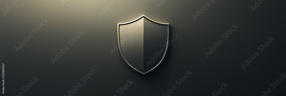 Poster Shield design on a textured background showcasing modern minimalist style and simplicity in art. Generative AI