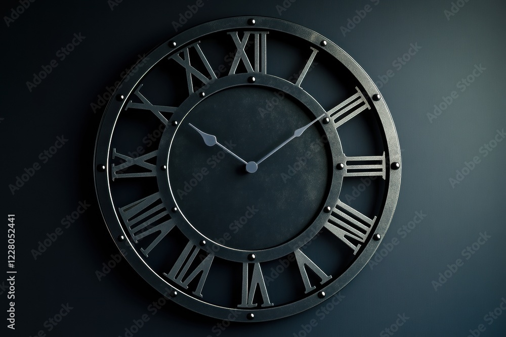 Leinwandbilder wall clock with roman numerals showcasing a minimalist design in a modern setting. generative ai