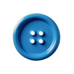Bright blue clasper button on isolated white background highlights detailed design and smooth surface perfect for crafting and sewing projects
