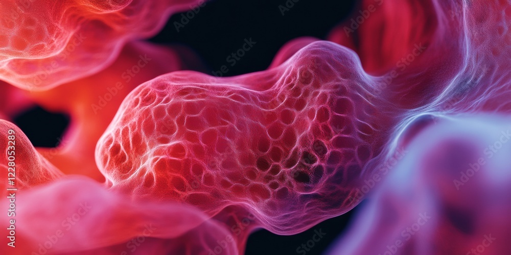 Aufkleber Futuristic Cellular Structures AI-Driven Abstract Design with Organic Textures - Enhancing Medical Imaging and Innovative Diagnostic Marketing for Healthcare Professionals