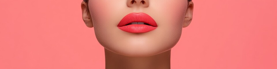 Radiant Lip Care Feature Sensual Velvet Lipstick Imprint on Peached Matte Canvas - Glamour Beauty Branding and Seductive Cosmetics Marketing Strategy